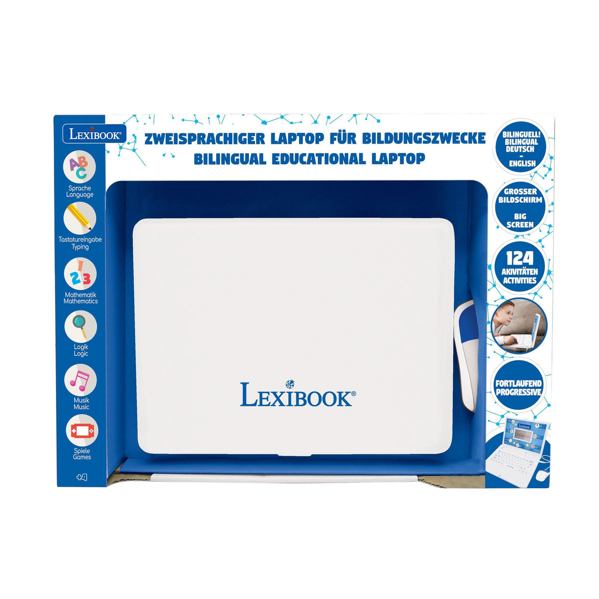 Lexibook ordinateur portable éducatif Power Kid bilingue en anglais et allemand