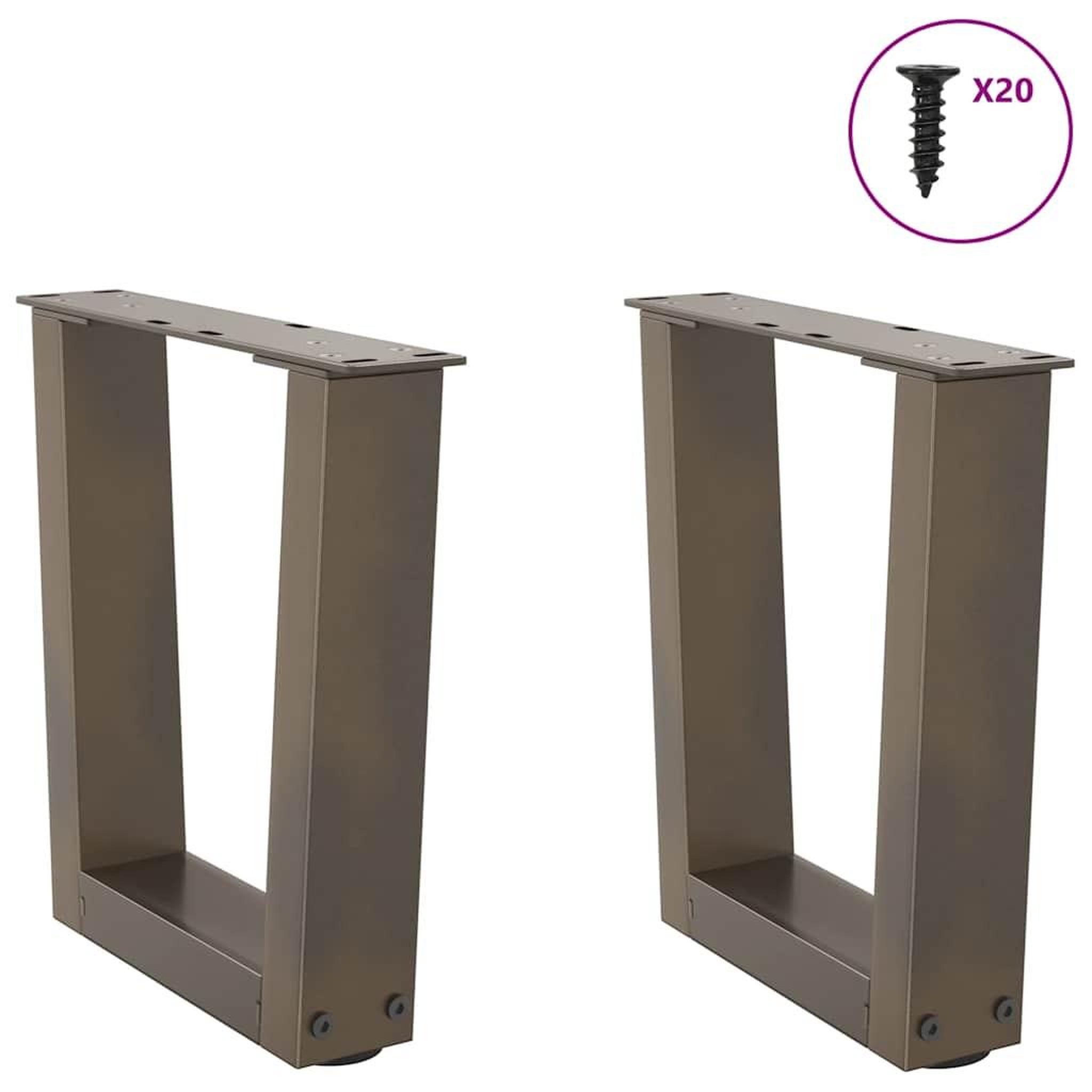 Voir la diapositive 3 : VIDAXL Pieds de table a manger forme V 2 pcs acier naturel acier