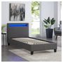 Voir la diapositive 4 : IDIMEX Lit LED simple LUCENO 90x190 cm, avec sommier, revêtement synthétique
