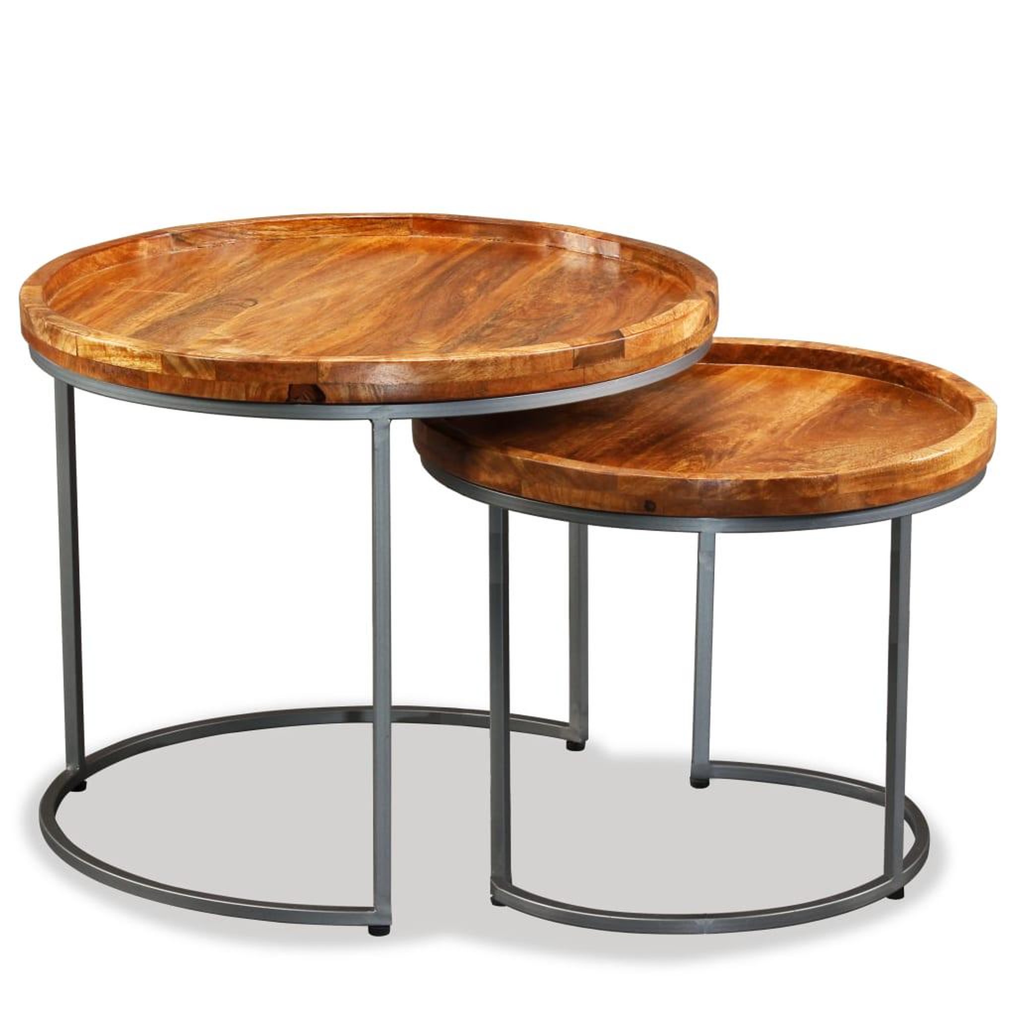 Voir la diapositive 5 : VIDAXL Ensemble de tables d'appoint 2 pcs bois de manguier massif