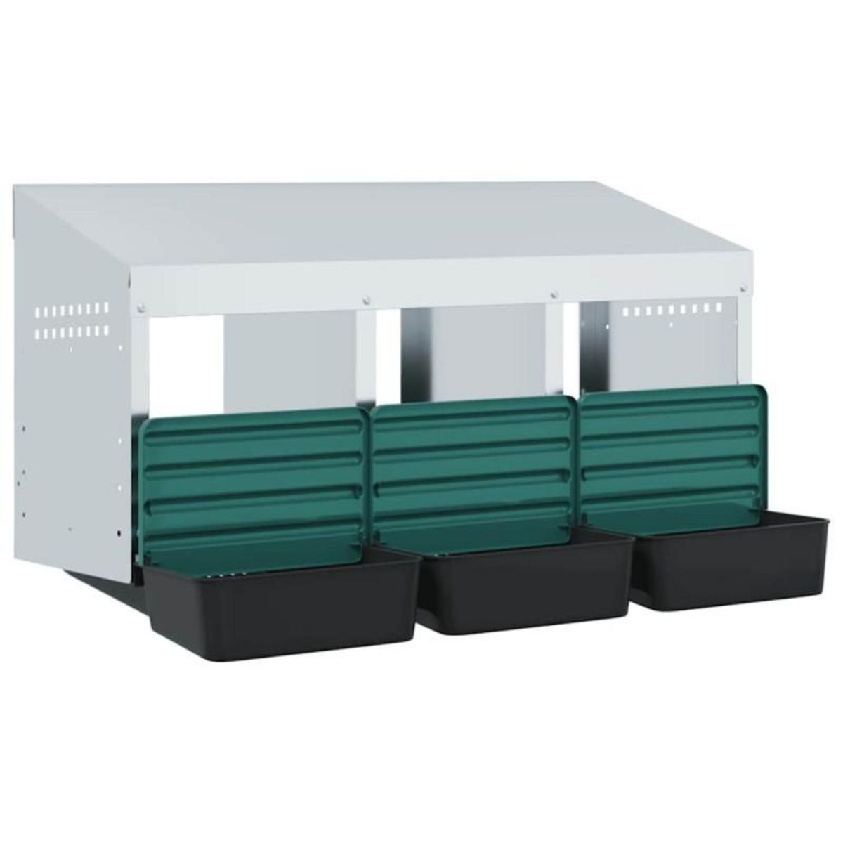 VIDAXL Nichoir à poules3 compartiments, fixation murale, acier galvanisé