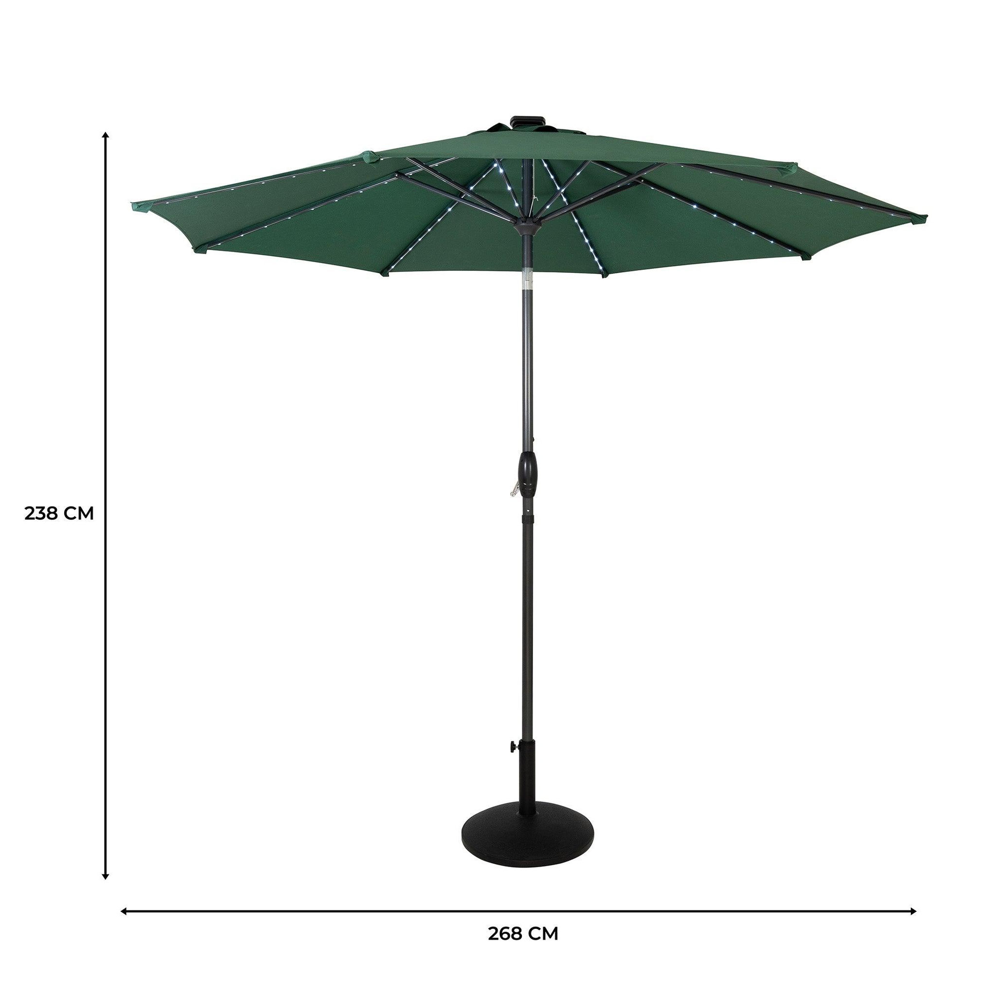 Voir la diapositive 5 : Monster Parasol Inclinable à LED 2,7 m & Socle en Béton