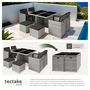 Voir la diapositive 4 : tectake Salon de jardin avec cadre en aluminium gris clair