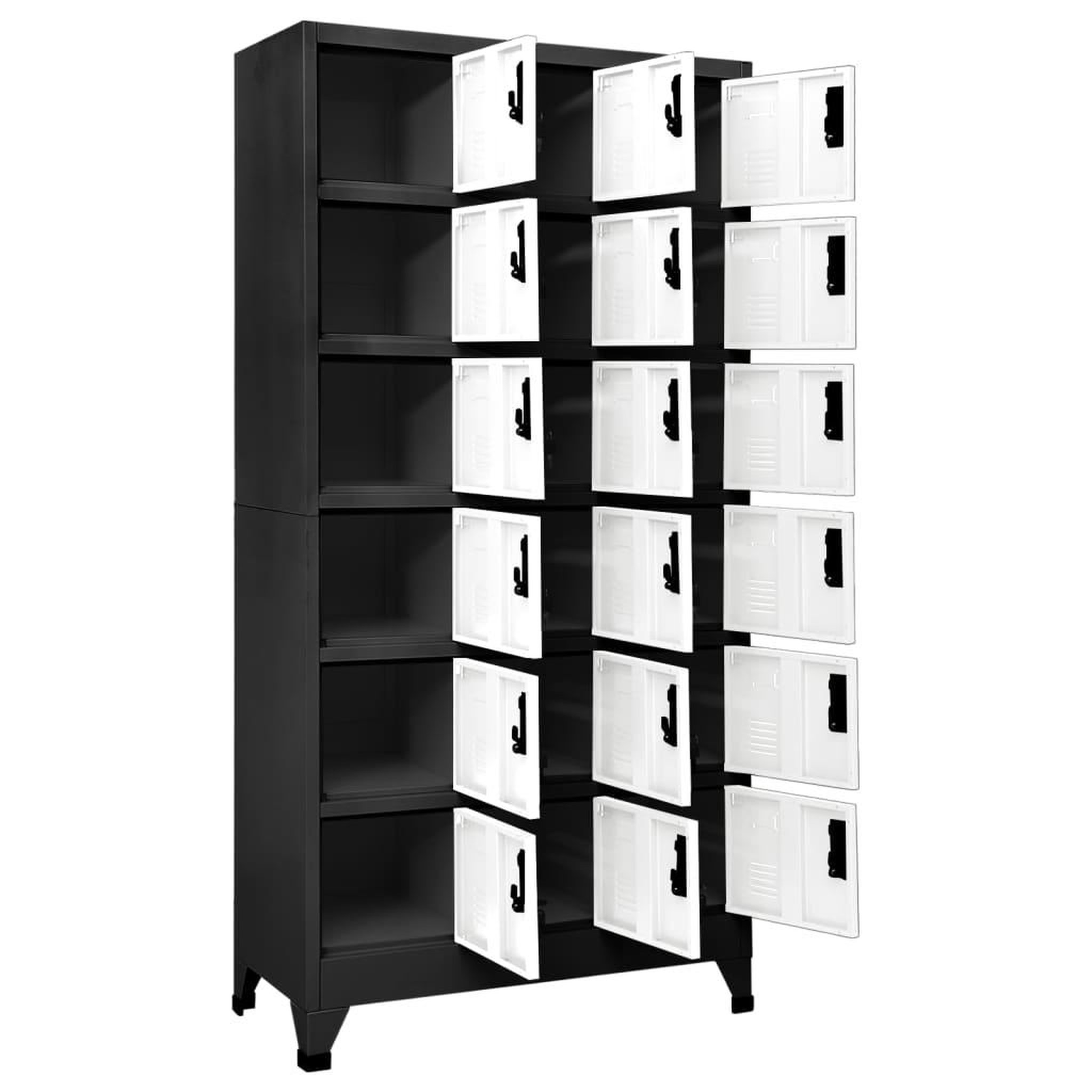 Voir la diapositive 3 : VIDAXL Armoire a casiers Anthracite et blanc 90x40x180 cm Acier