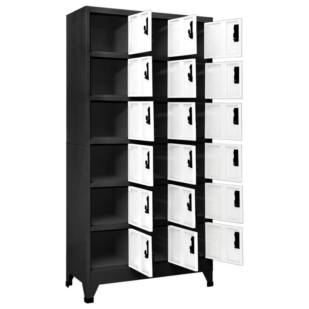 VIDAXL Armoire a casiers Anthracite et blanc 90x40x180 cm Acier