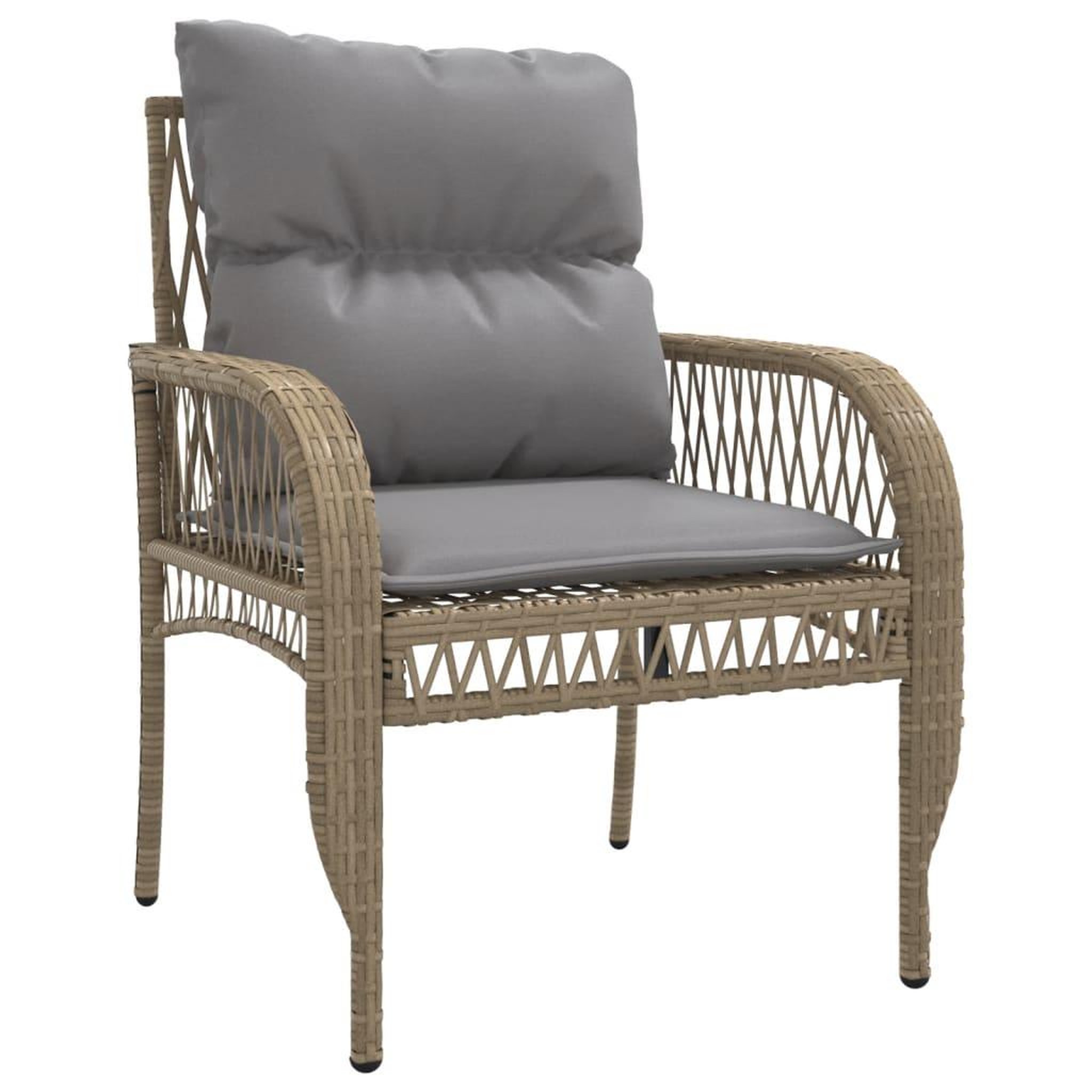 Voir la diapositive 5 : VIDAXL Salon de jardin avec coussins 4 pcs beige resine tressee