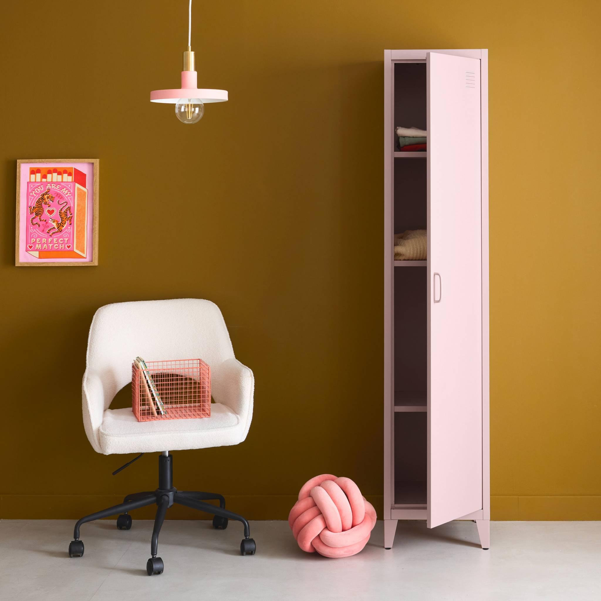 Voir la diapositive 4 : SWEEEK Armoire chambre industrielle métal, 4 espaces de rangement