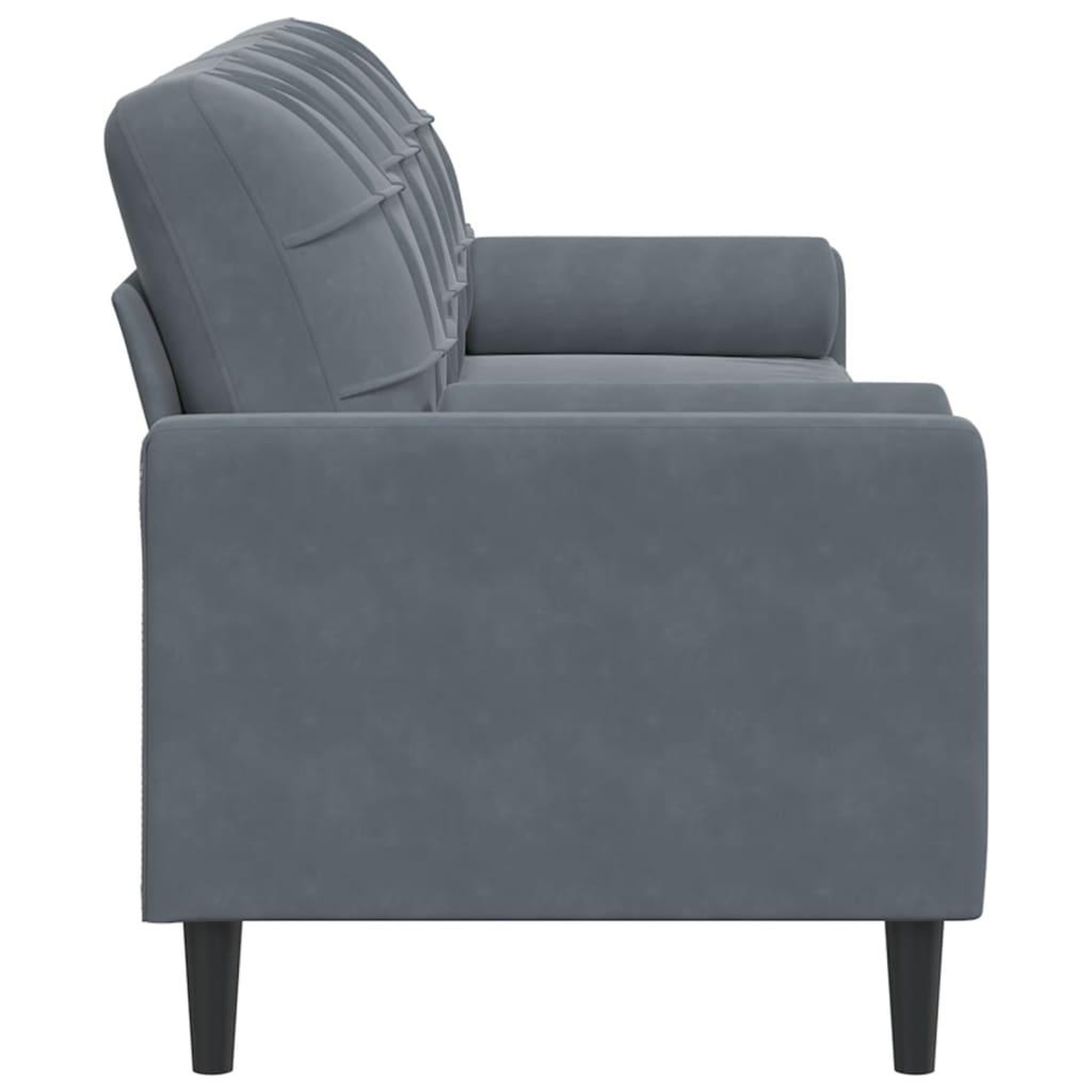 Voir la diapositive 4 : VIDAXL Canape 3 places avec oreillers gris fonce 210 cm velours