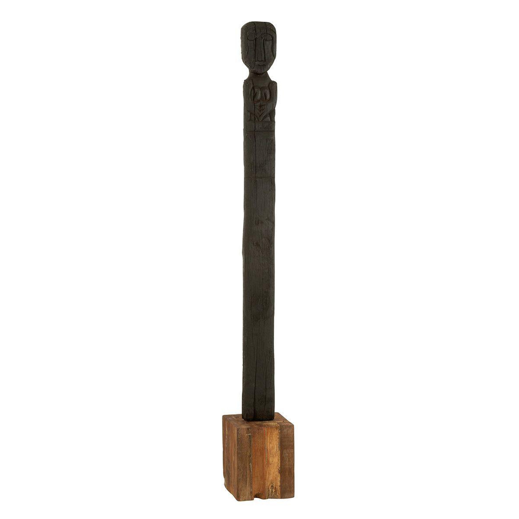 J-LINE Statue déco en bois  kuru  160cm noir