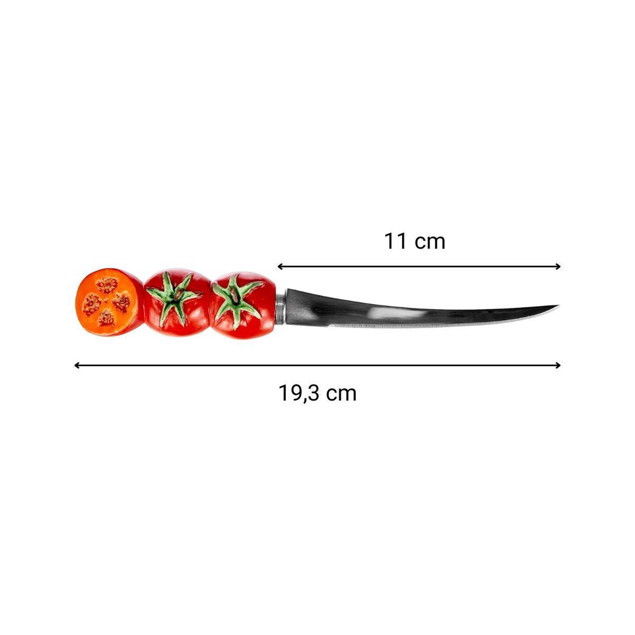 Voir la diapositive 3 : Fackelmann Lot de 4 couteaux à tomates lame crantée 11 cm fackelmann