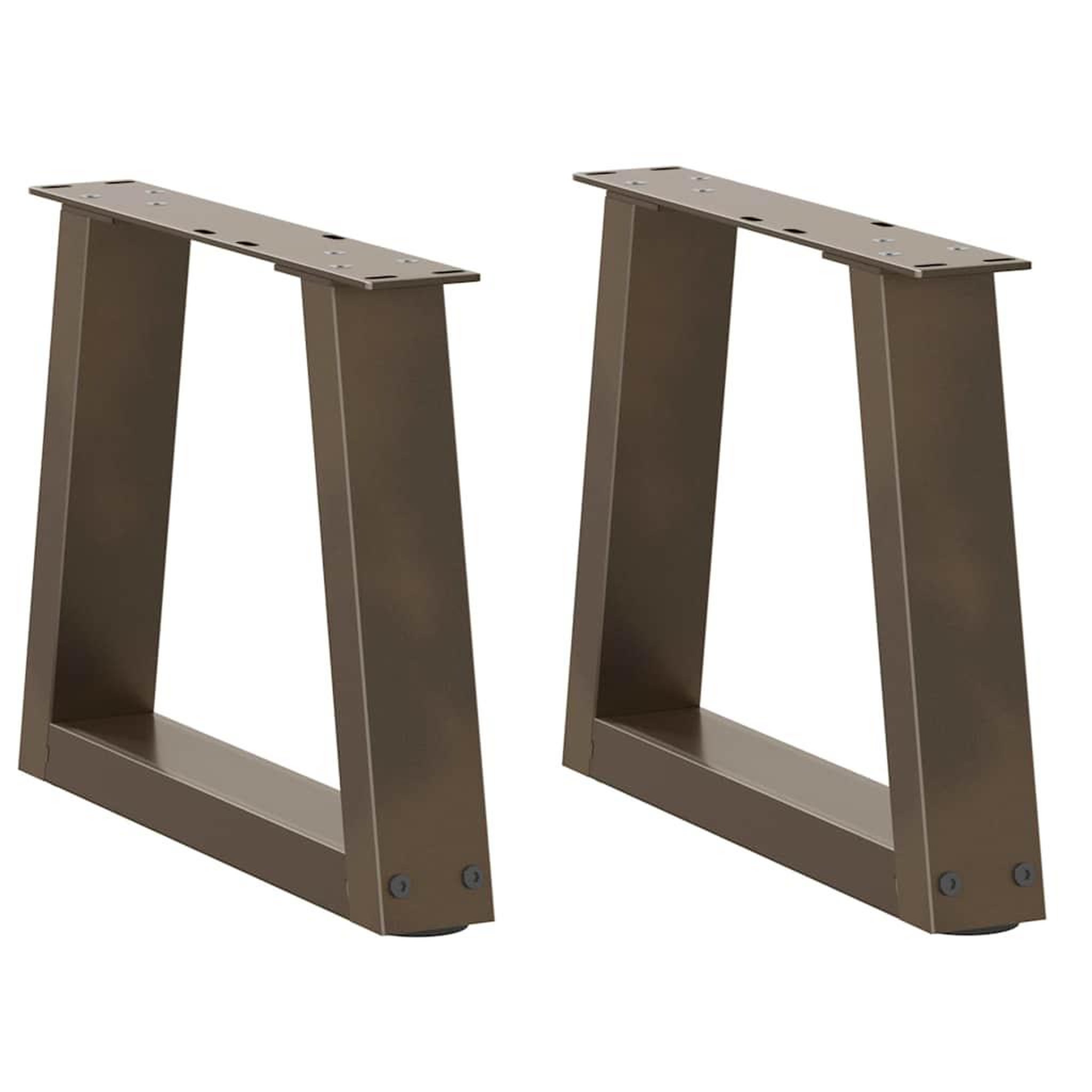 VIDAXL Pieds de table a manger forme V 2 pcs acier naturel acier