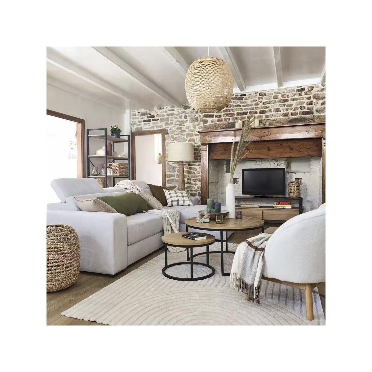 Habitat et Jardin Lot de 2 tables basses gigognes  Wen  - Marron