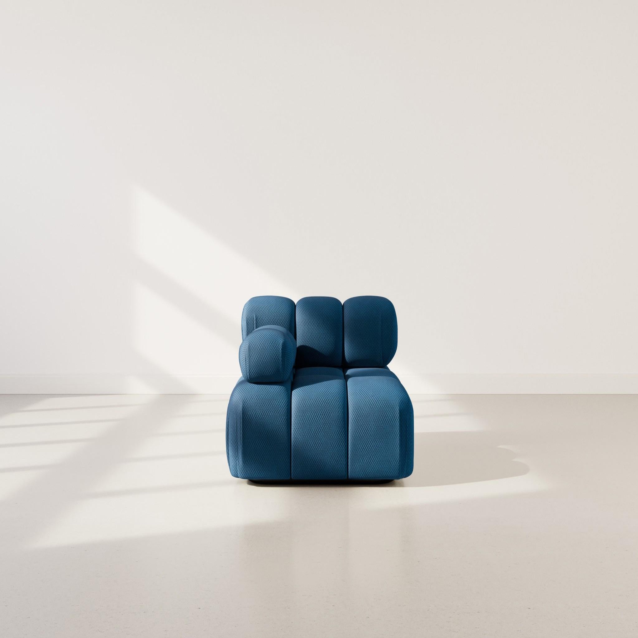Voir la diapositive 2 : LISA DESIGN Ruby - module d'assise gauche en velours texturé