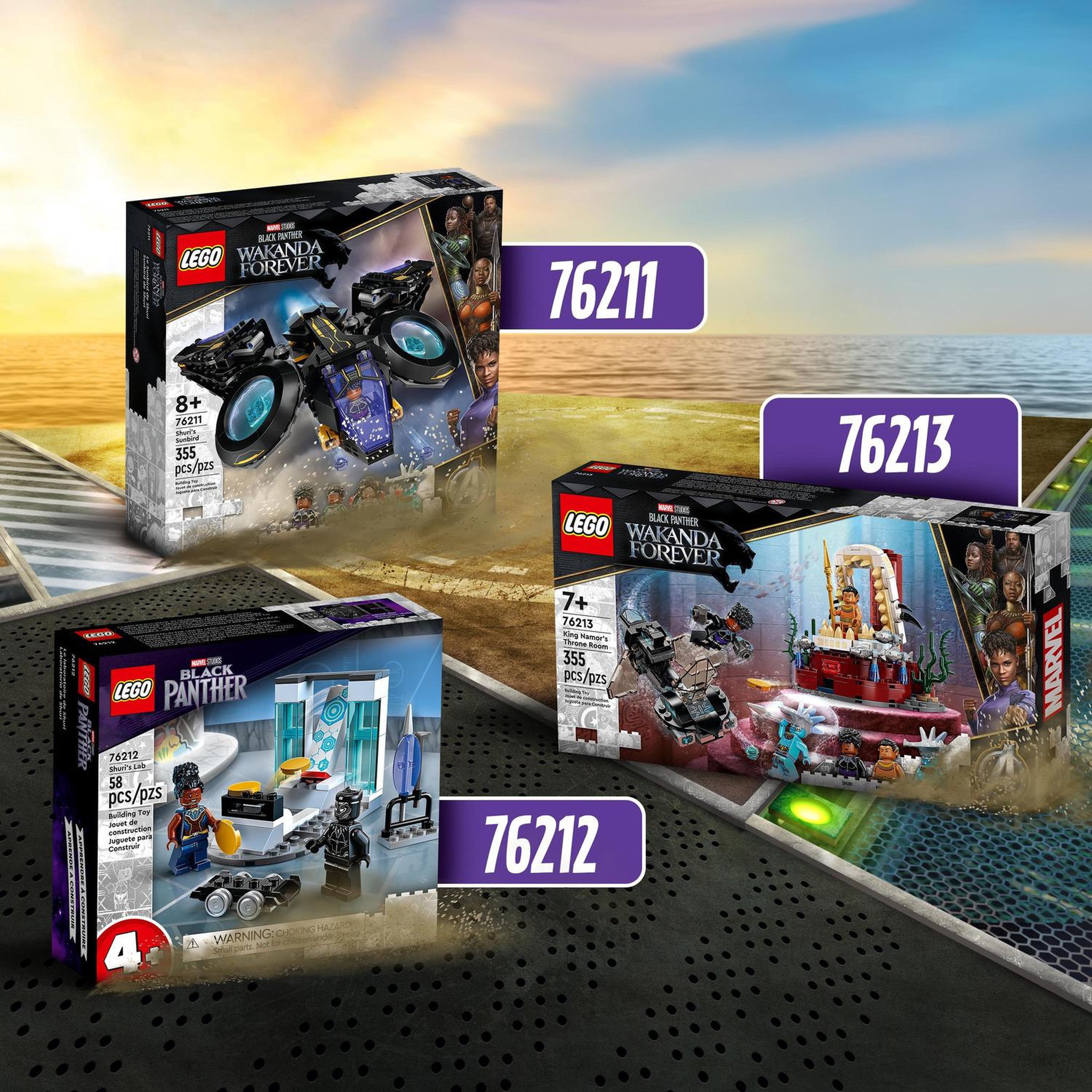 Voir la diapositive 6 : LEGO Super Heroes 76211 Le Sunbird de Shuri Black Panther,  Wakanda Forever Figurine, Avengers, Super-Héros, Cadeau Enfants 8 Ans