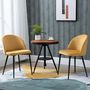 Voir la diapositive 2 : HOMCOM Chaises de visiteur design scandinave - lot de 2 chaises - pieds effilés métal noir - assise dossier ergonomique velours moutarde