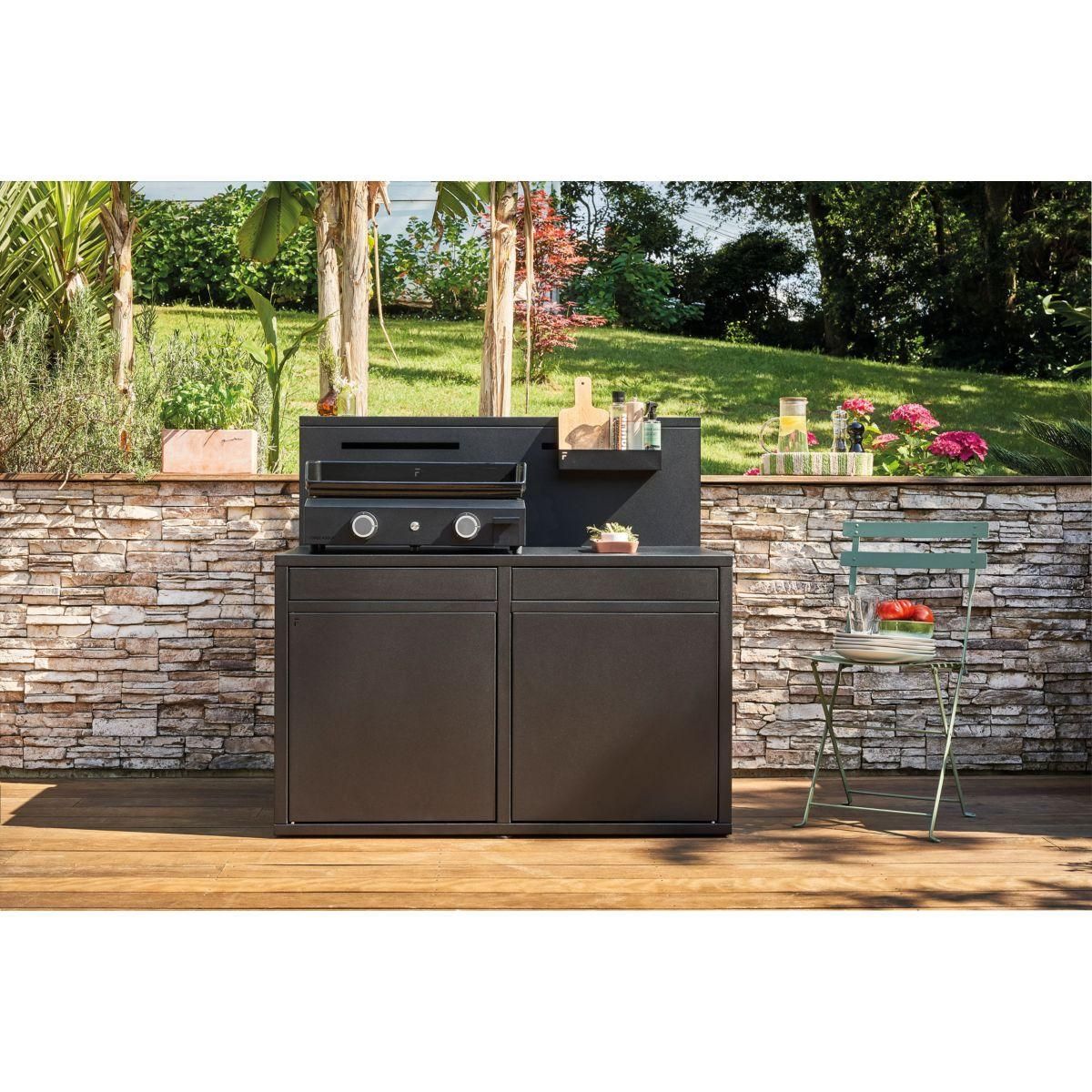 FORGE ADOUR Plancha gaz ORIGIN G 60 AN noir 2 brûleurs à poser, 59.5x39.5 cm