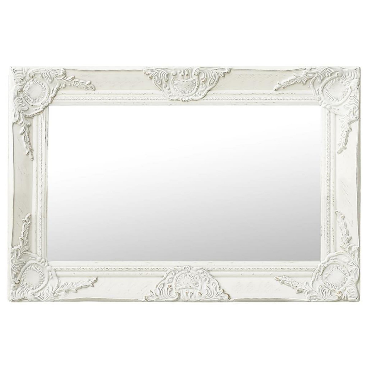 VIDAXL Miroir mural style baroque 60x40 cm Blanc