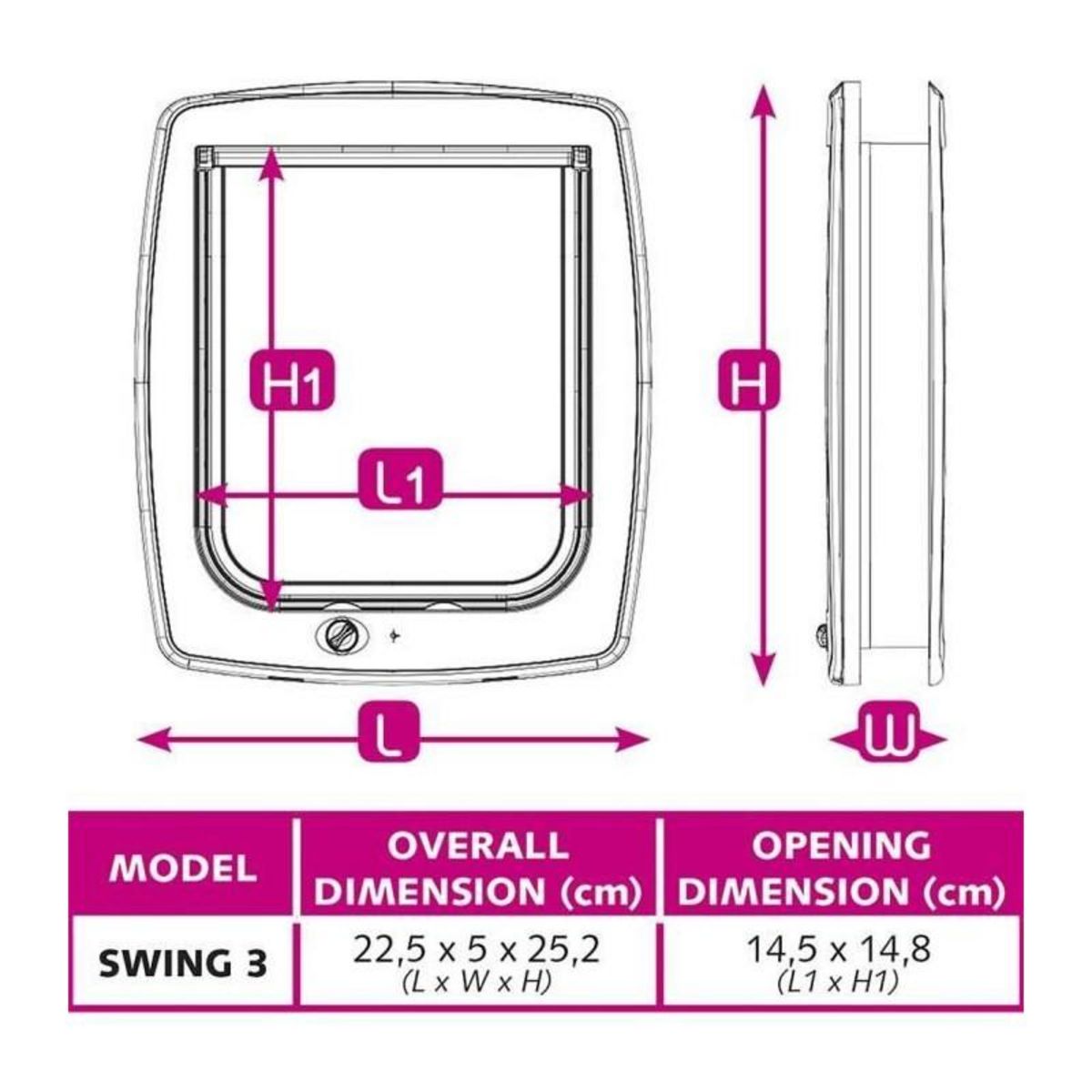 Ferplast Chatiere - FERPLAST - Swing 3 - 21,5 x 5 x 24 cm - Gris