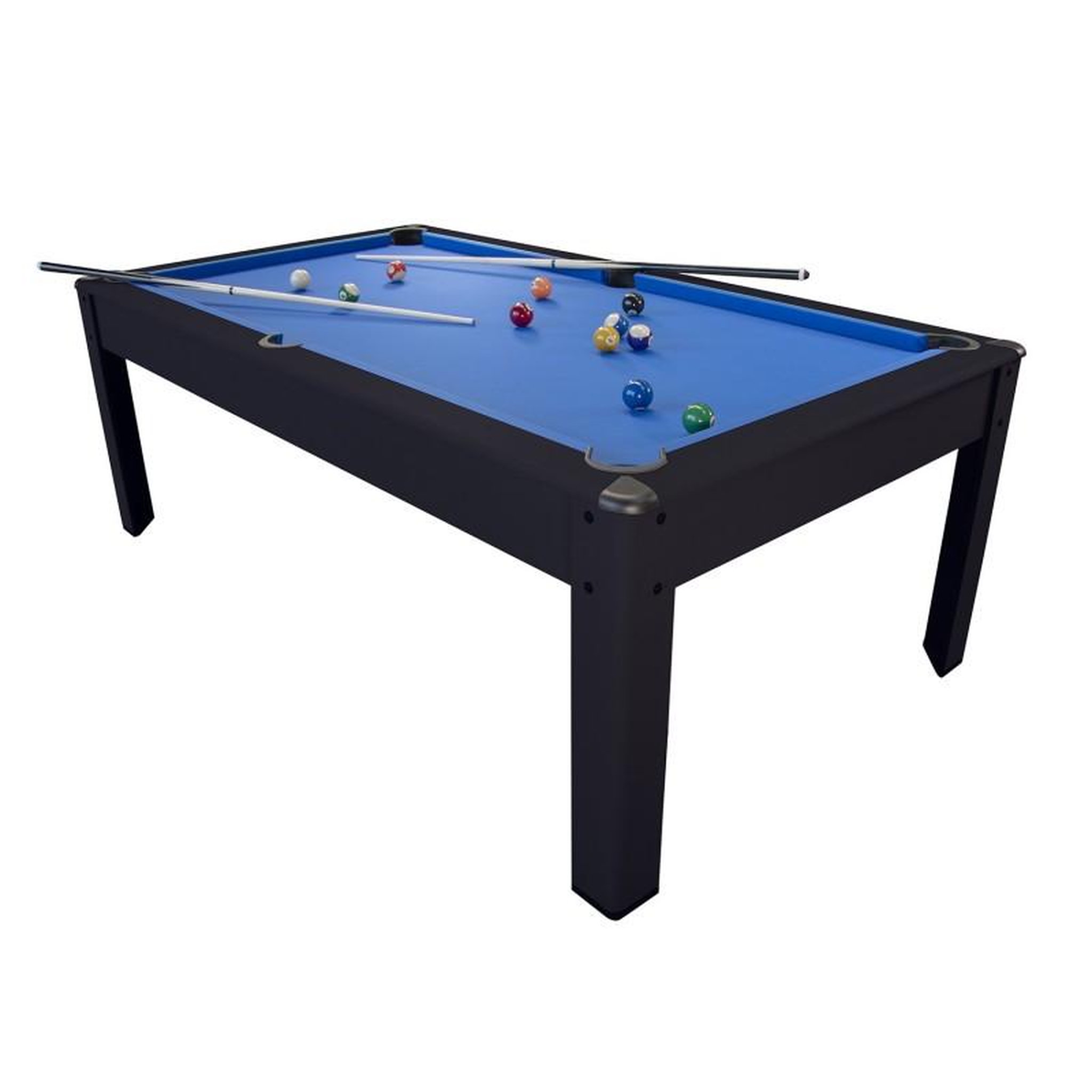 Voir la diapositive 3 : PLAY4FUN Billard Américain HARMONY 6Ft - 206,5 x 116,5 x 80 cm avec accessoires et plateau dînatoire - Couleur Noir