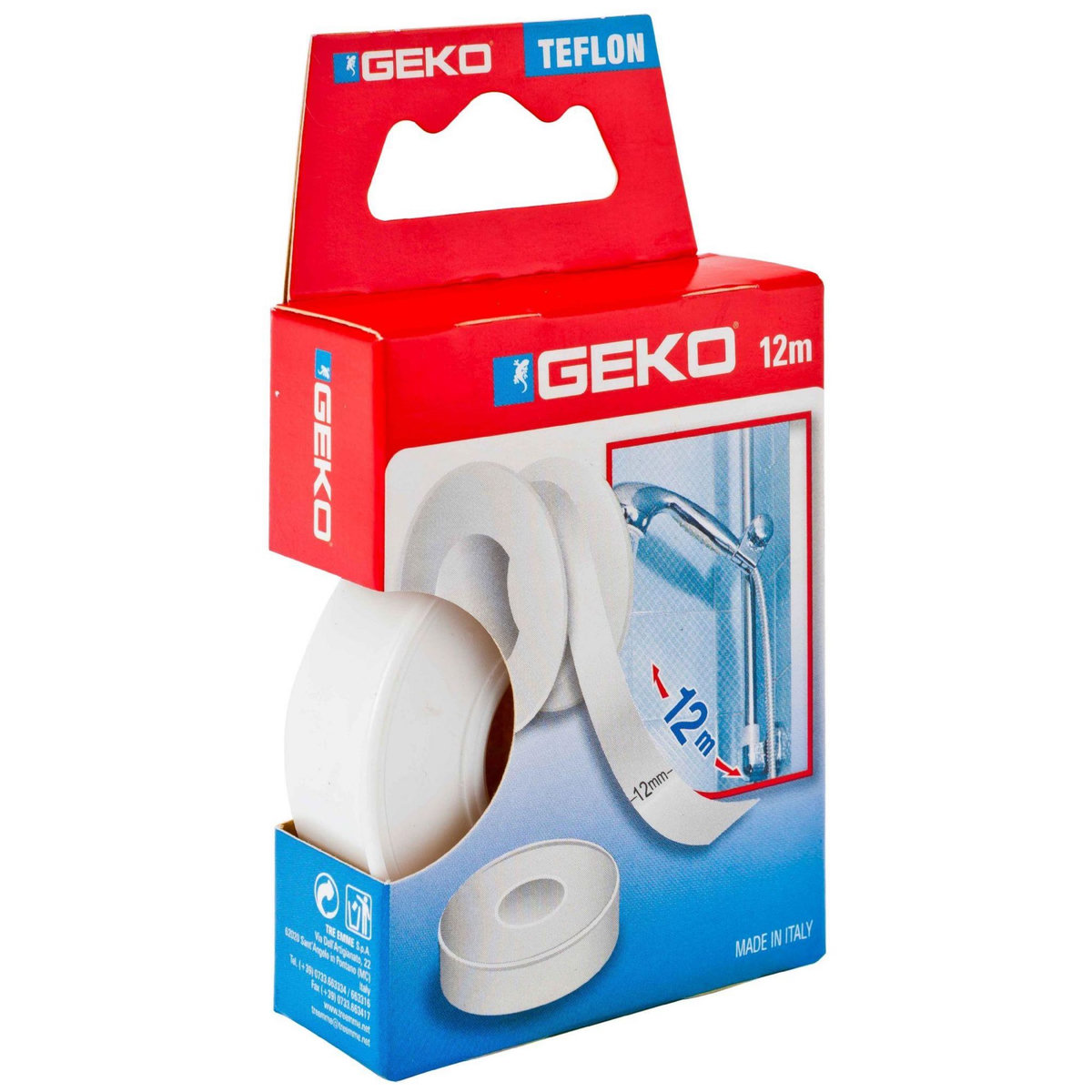 Geko Rouleau de téflon 12m x12mm