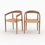 Voir la diapositive 1 : MAISON PAVANE Lot de 2 chaises en bois de teck et corde naturelle -Bali