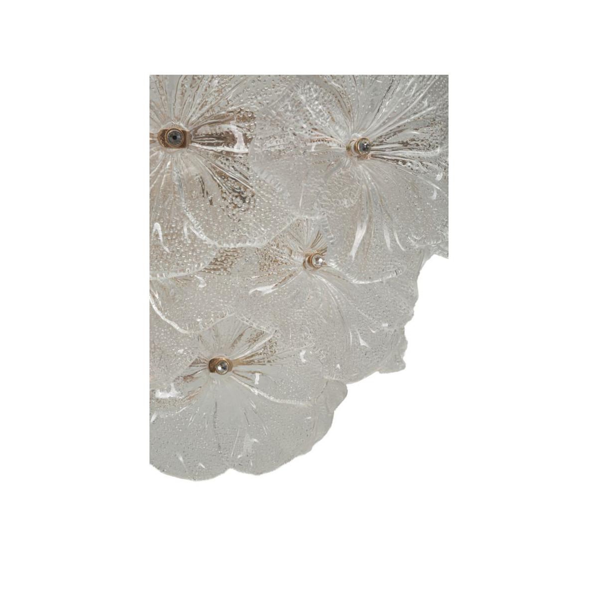 Voir la diapositive 5 : Paris Prix Lustre Fleurs en Verre  Ibiscus  47cm Transparent