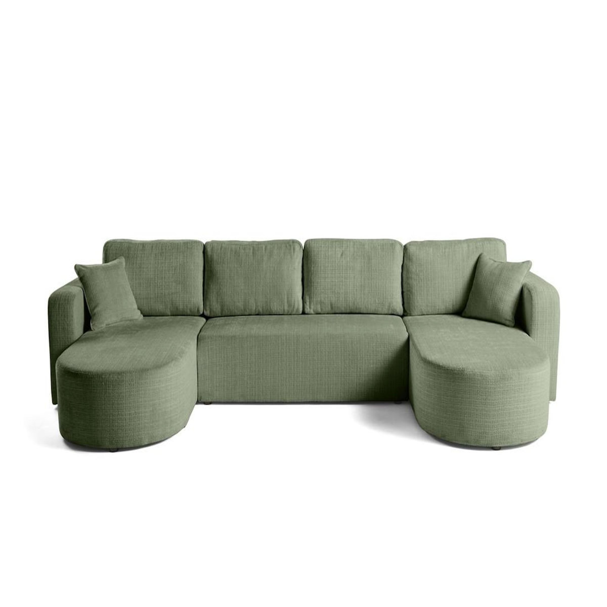 BEST MOBILIER Miro - canapé panoramique en u 7 places - convertible avec coffre - en velours texturé