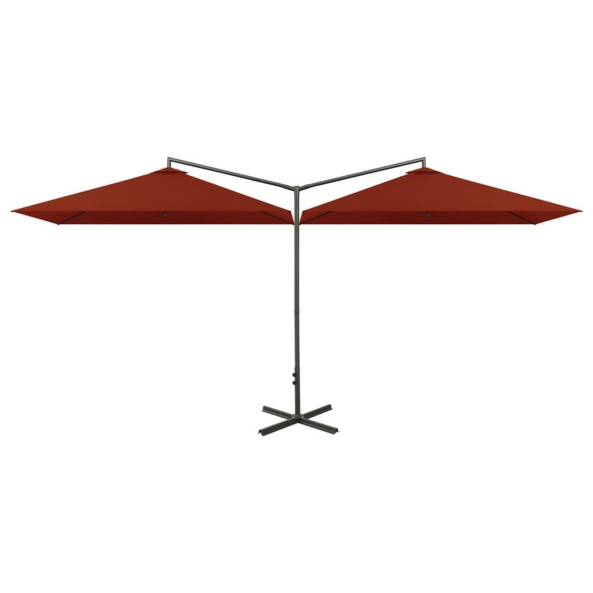 VIDAXL Parasol de jardin double et mat en acier terre cuite 600x300 cm
