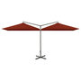 Voir la diapositive 2 : VIDAXL Parasol de jardin double et mat en acier terre cuite 600x300 cm