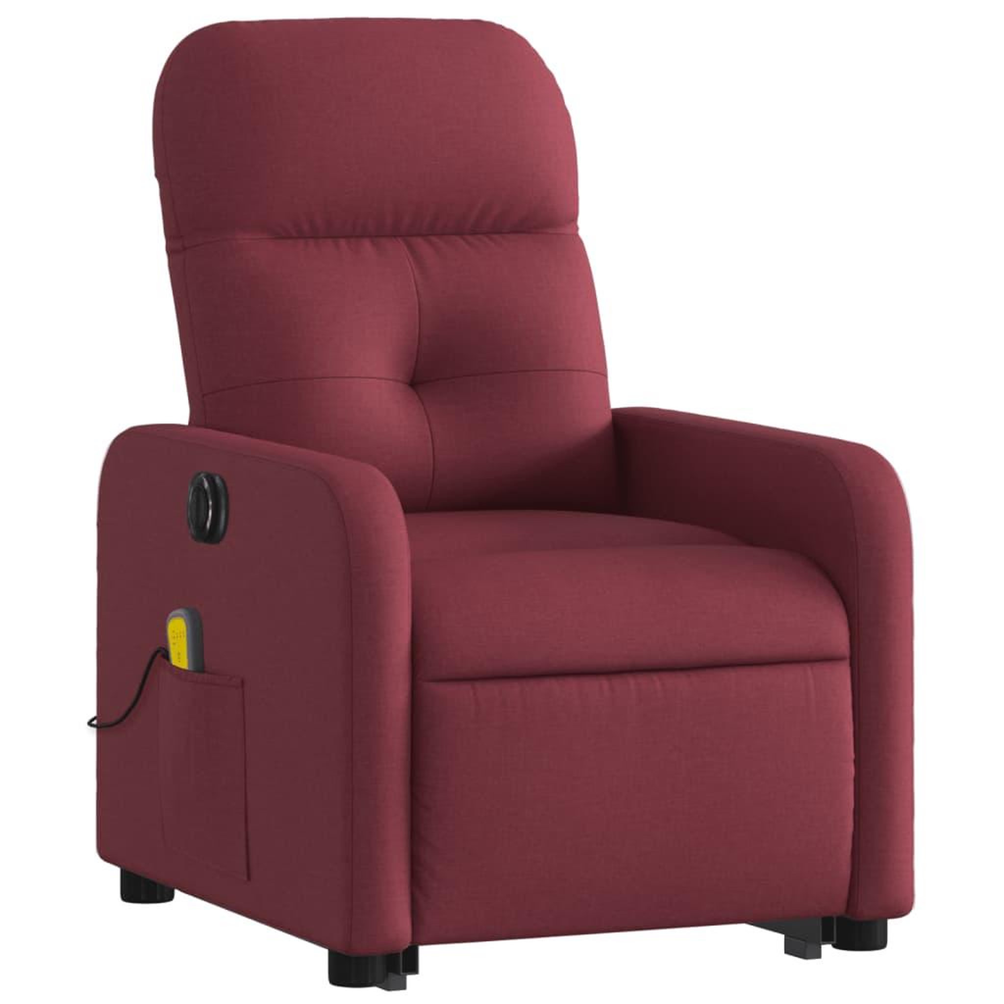 Voir la diapositive 3 : VIDAXL Fauteuil inclinable de massage electrique Rouge bordeaux Tissu