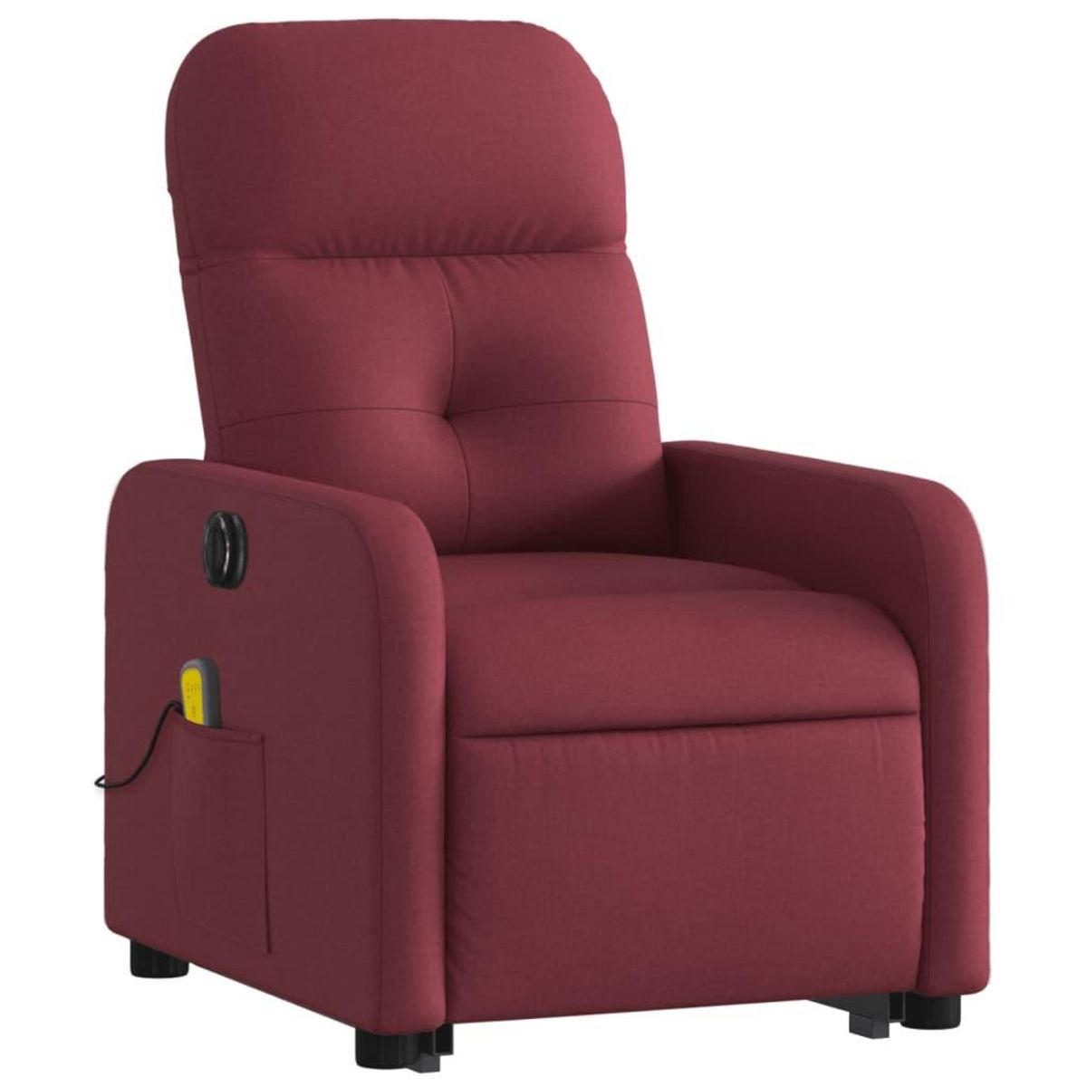 VIDAXL Fauteuil inclinable de massage electrique Rouge bordeaux Tissu