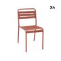SWEEEK lot de 4 chaises de jardin acier, Amélia, L44 x P52 x H79cm