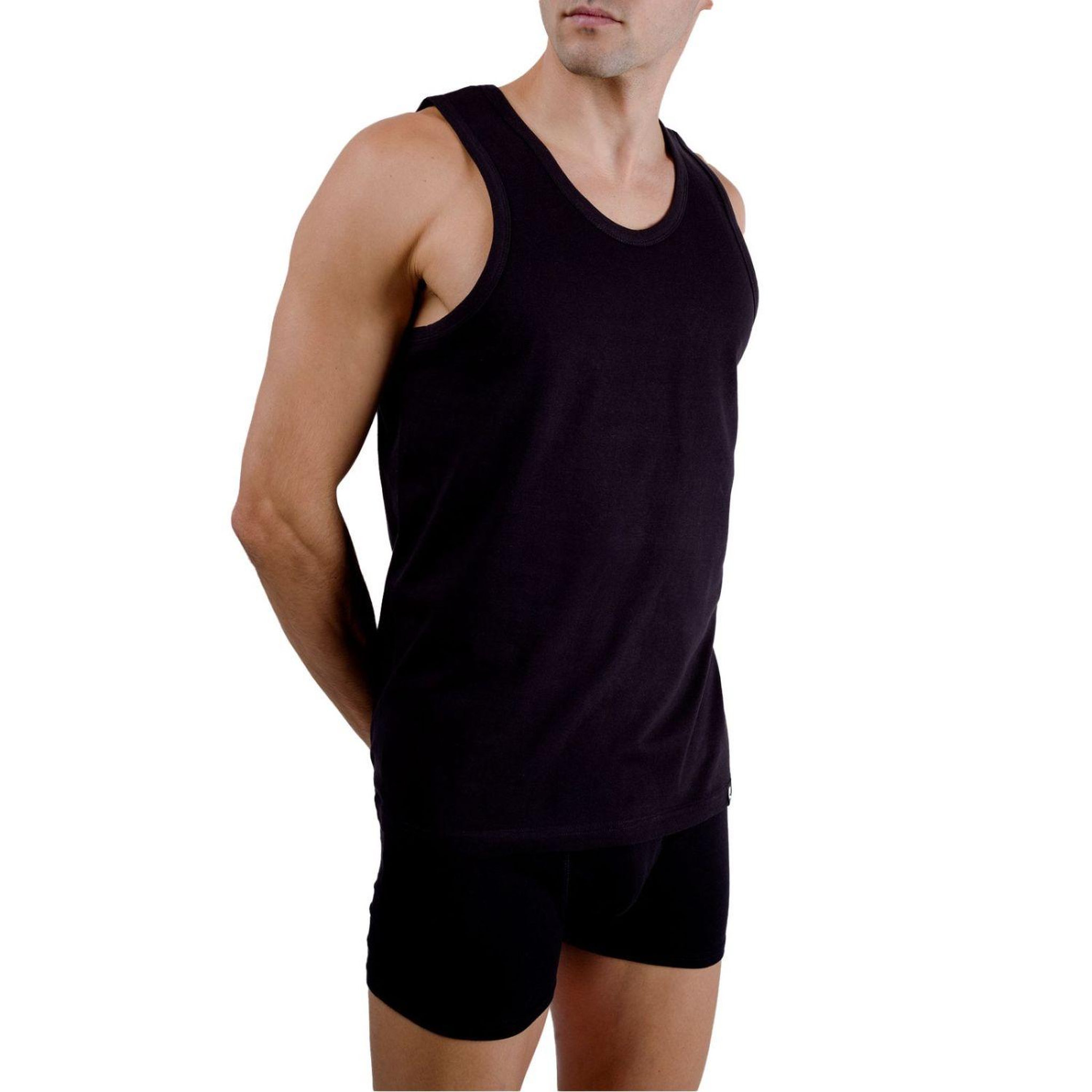 PIERRE CARDIN Débardeur homme en coton Pierre Cardin. Coloris disponibles : Noir