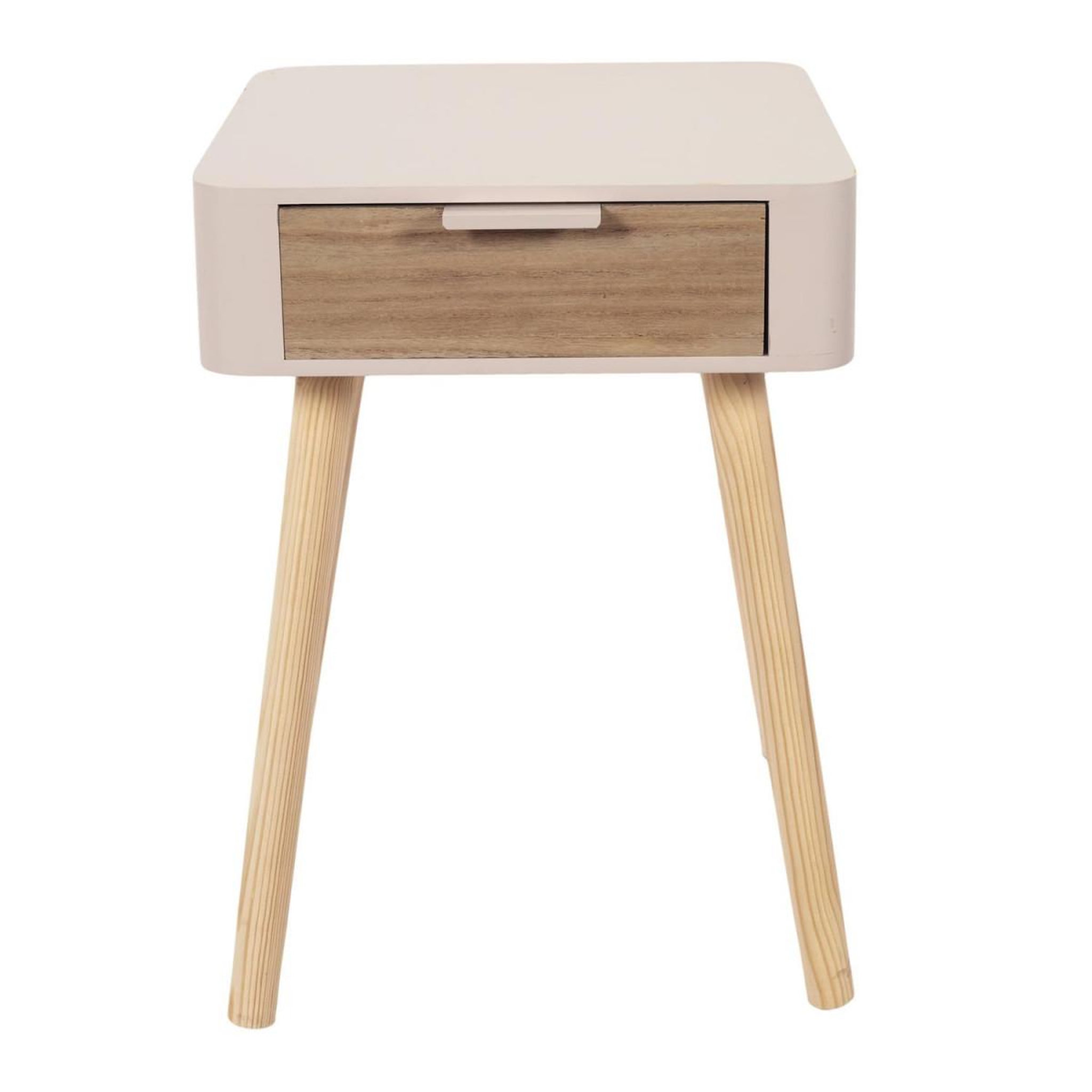 Voir la diapositive 2 : The Home Deco Factory Table de chevet 1 tiroir  bois  48cm rose