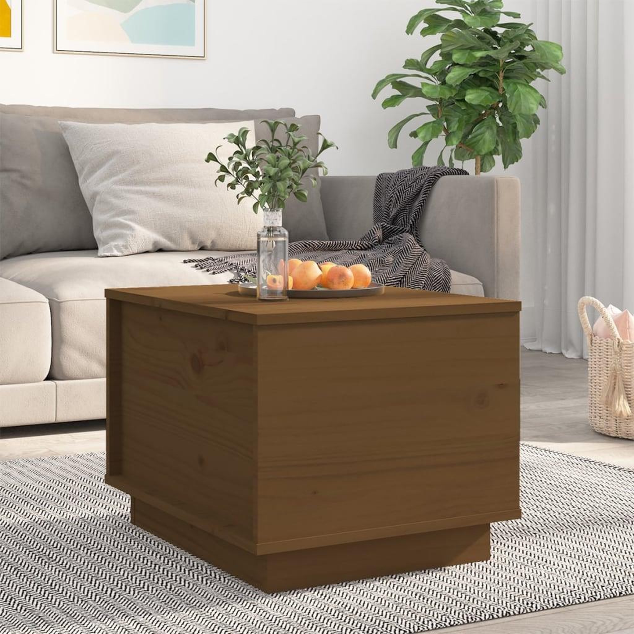 Voir la diapositive 1 : VIDAXL Table basse Marron miel 40x50x35 cm Bois massif de pin