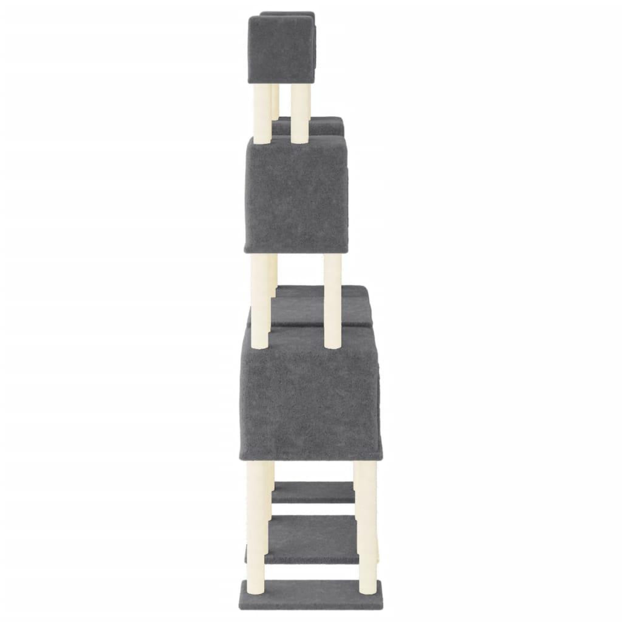 Voir la diapositive 4 : VIDAXL Arbre a chat avec griffoirs en sisal Gris fonce 199 cm