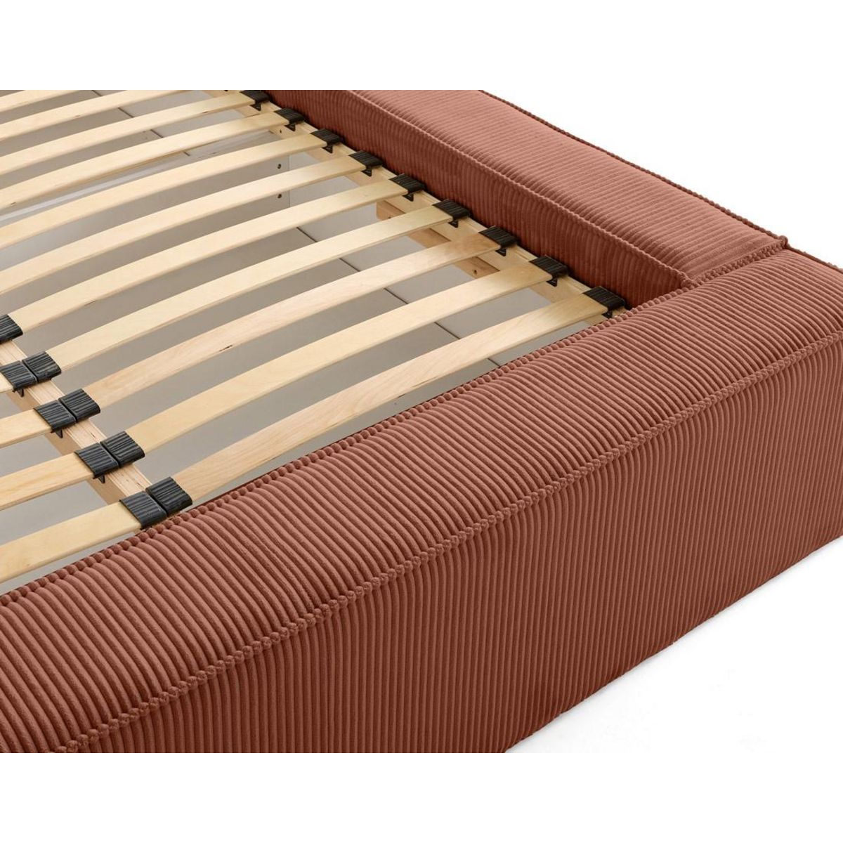 LISA DESIGN Stella - lit coffre - 140x190 cm - sommier inclus - en velours côtelé