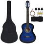 Voir la diapositive 2 : VIDAXL Ensemble de guitare classique pour débutants 8 pcs bleu 3 4 36