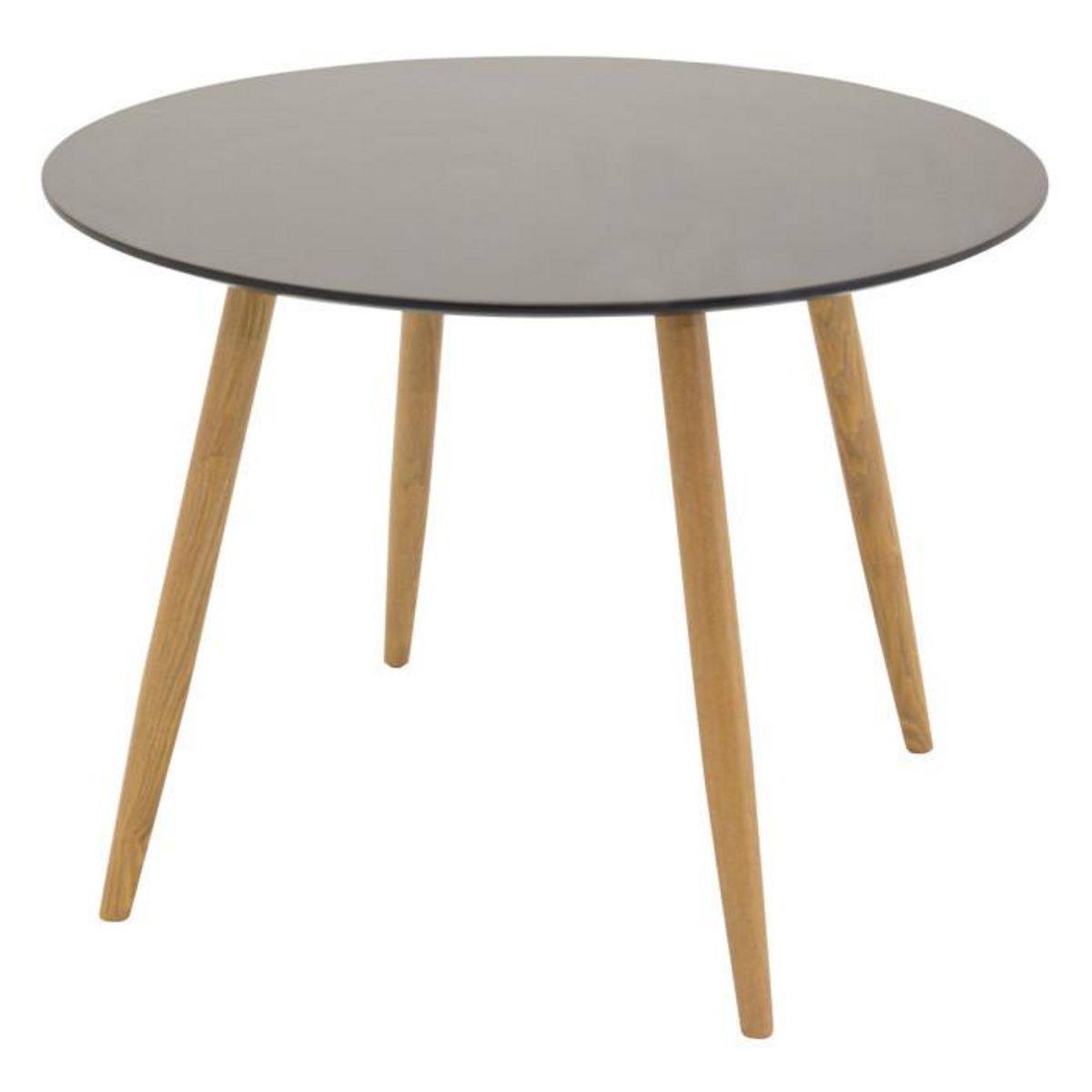 Paris Prix Table à Manger Ronde  Plaza  100cm Noir & Naturel