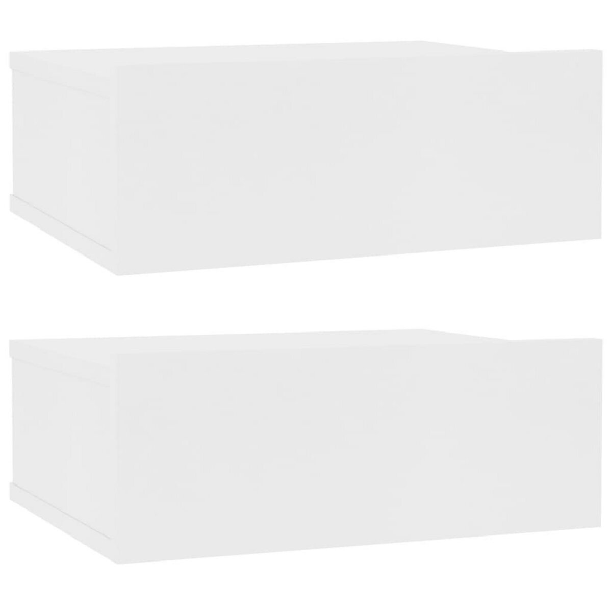 VIDAXL Tables de chevet flottantes 2 pcs Blanc bois d'ingenierie
