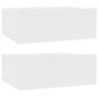 Voir la diapositive 2 : VIDAXL Tables de chevet flottantes 2 pcs Blanc bois d'ingenierie