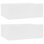 Voir la diapositive 2 : VIDAXL Tables de chevet flottantes 2 pcs Blanc bois d'ingenierie