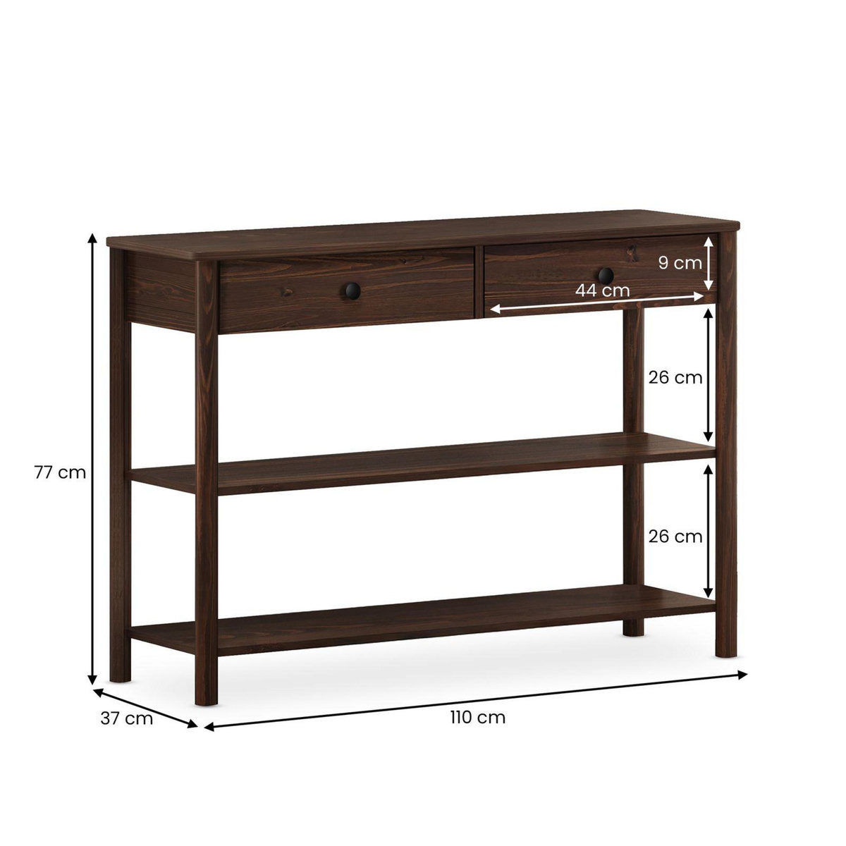 IDIMEX Table console d'entrée APOANA L 110 cm en bois