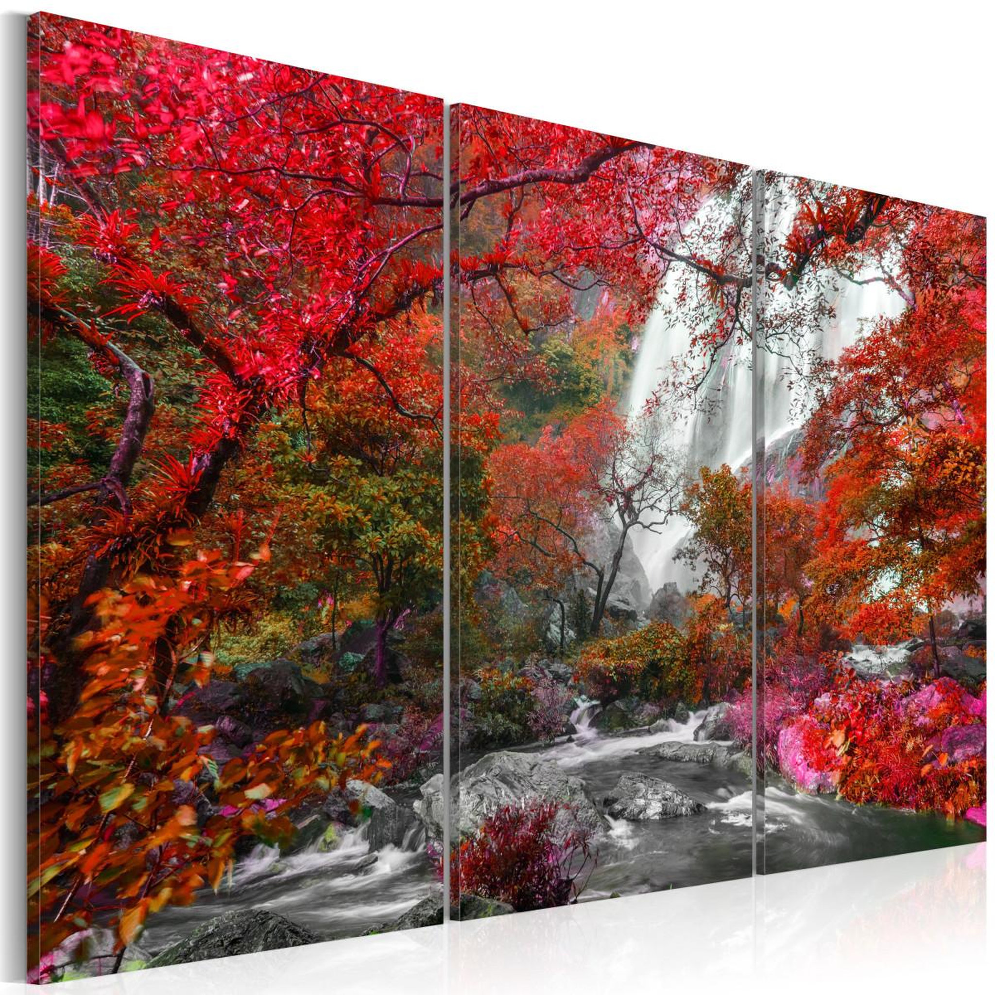 Voir la diapositive 1 : Paris Prix Tableau  Beautiful Waterfall : Autumnal Forest