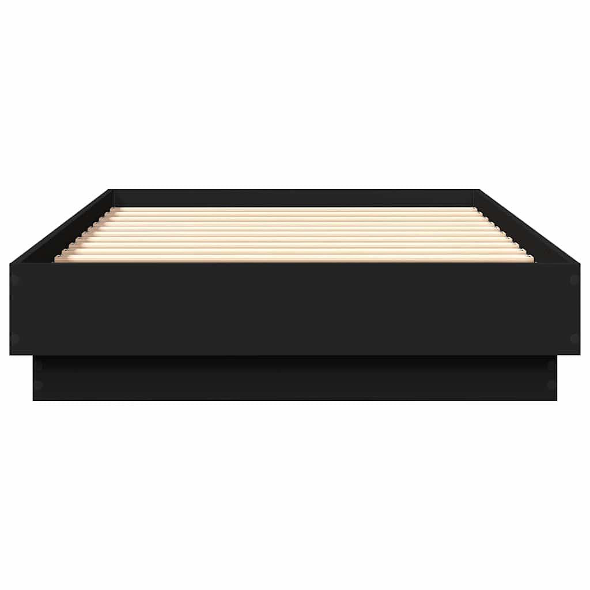 Voir la diapositive 4 : VIDAXL Cadre de lit sans matelas noir 90x190 cm bois ingenierie