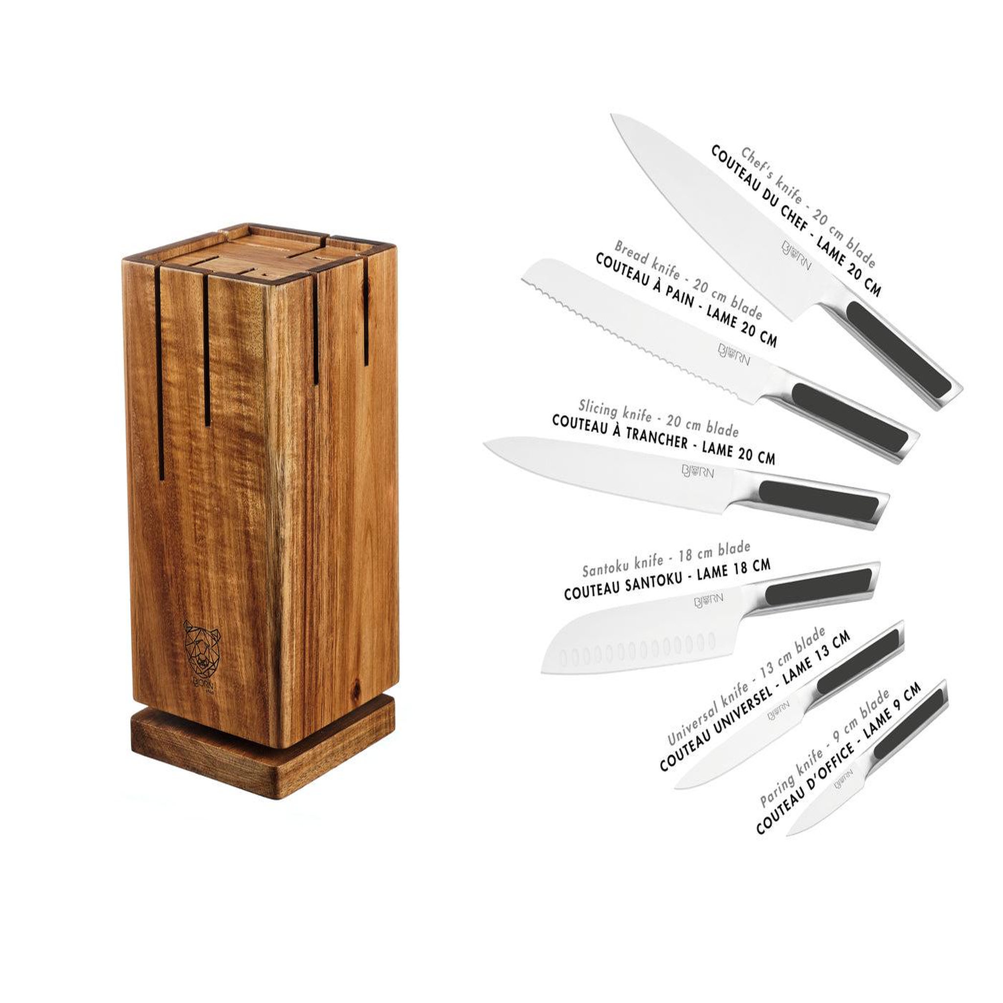 Voir la diapositive 3 : BJORN Bloc couteaux de cuisine loki skagen - 7 pièces