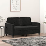 VIDAXL Canape a 2 places Noir 120 cm Velours