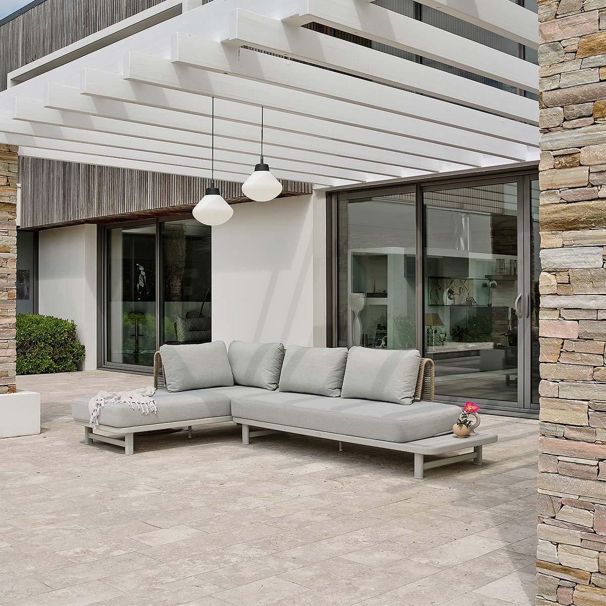 Voir la diapositive 2 : DCB GARDEN Salon d'Angle de Jardin 6 Places  Irun  225cm Gris