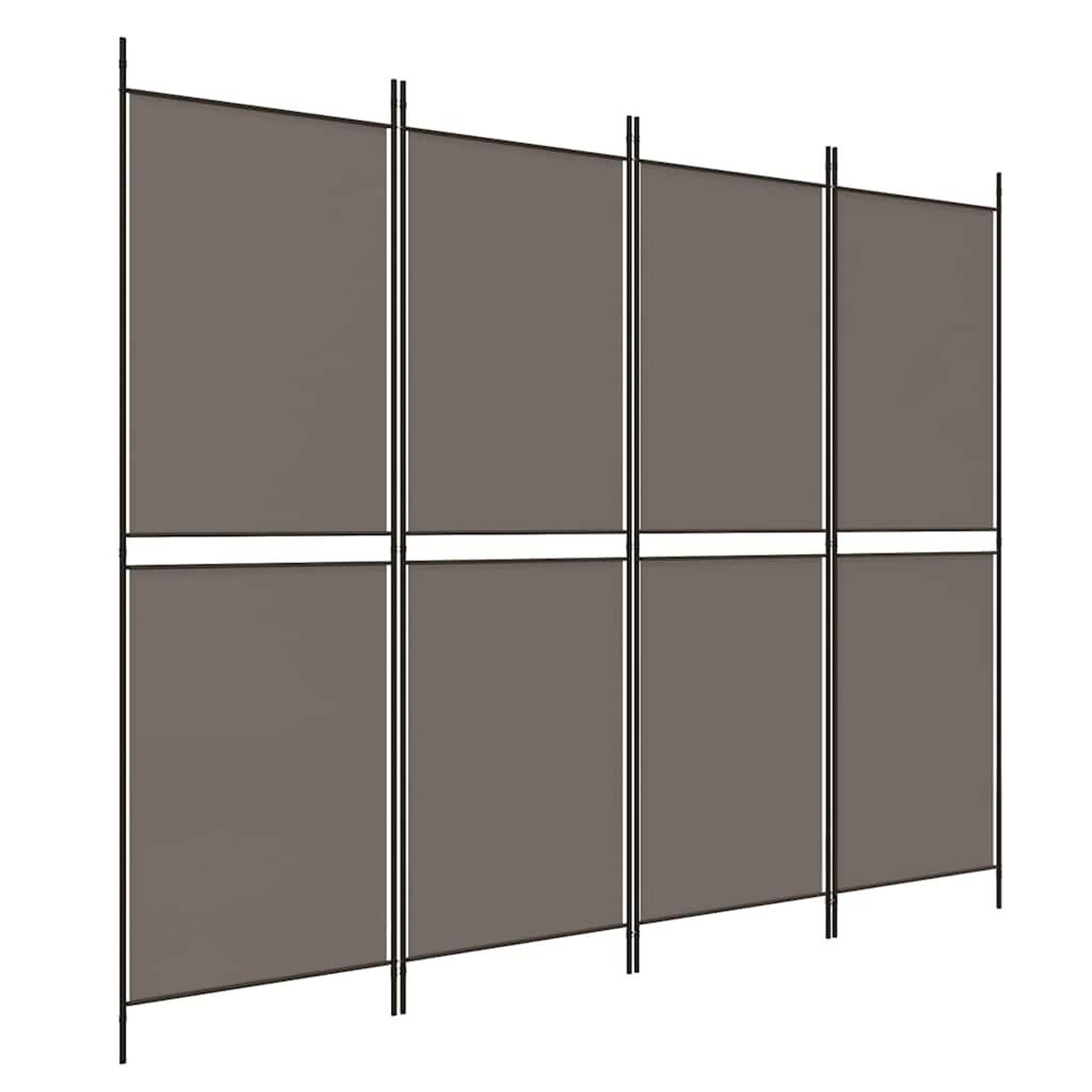 Voir la diapositive 2 : VIDAXL Cloison de separation 4 panneaux Anthracite 200x220 cm Tissu