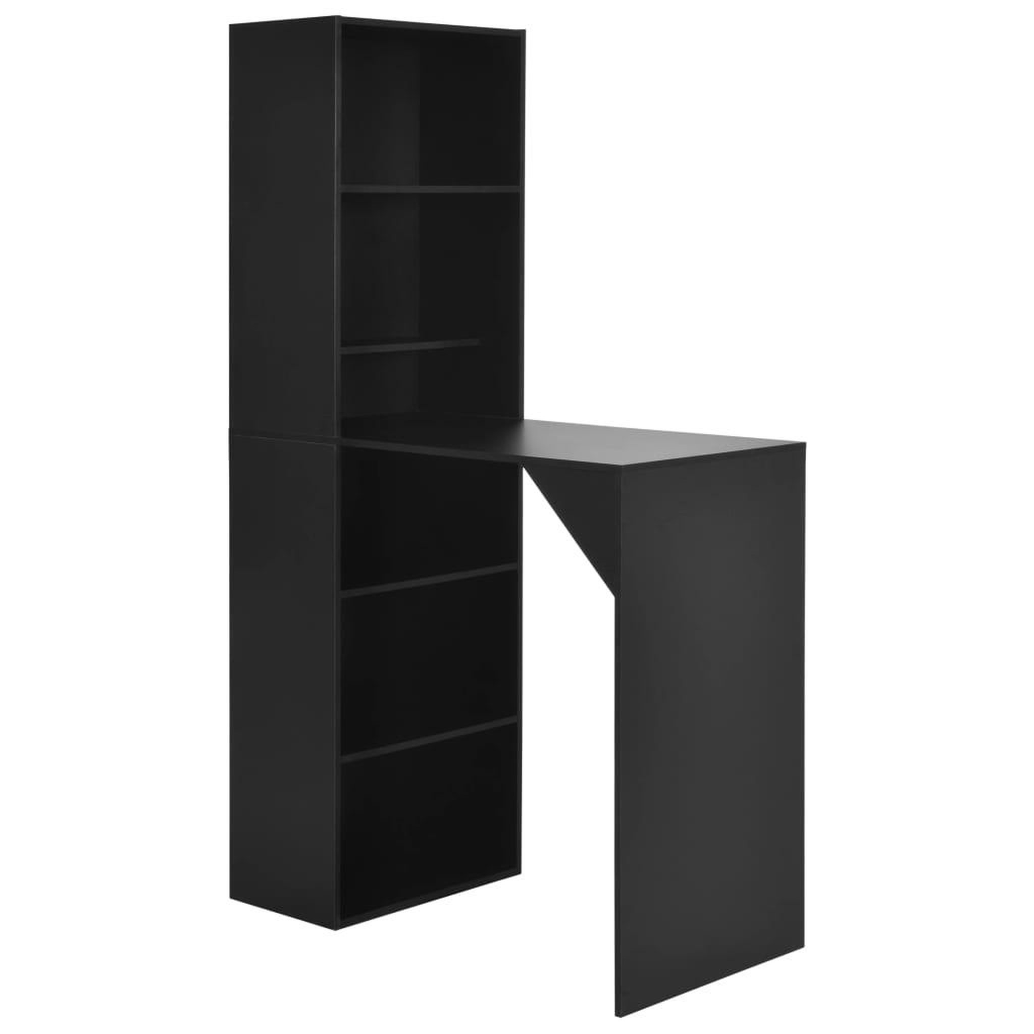 Voir la diapositive 1 : VIDAXL Table de bar avec armoire Noir 115x59x200 cm